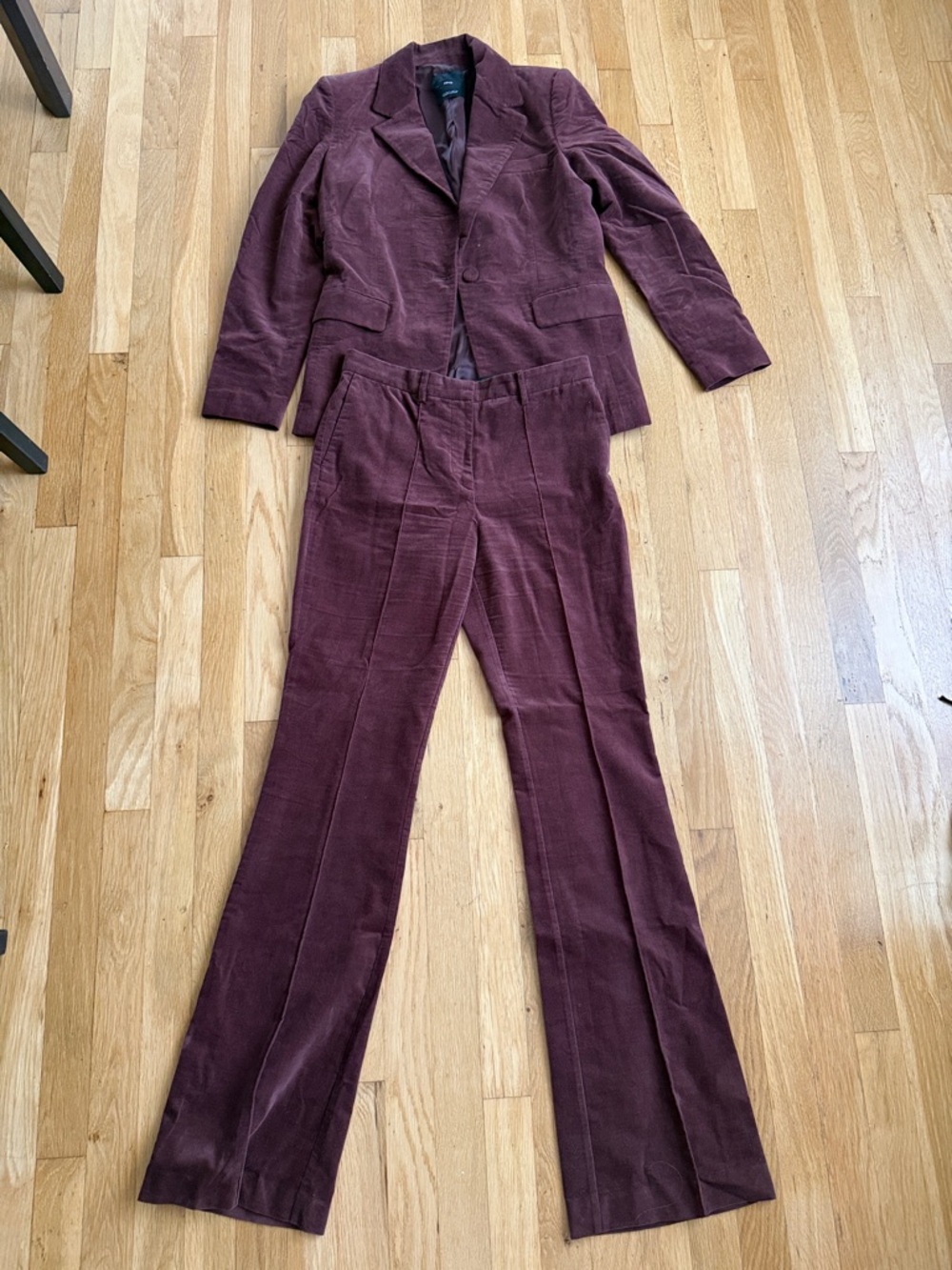 Women's Tailored Corduroy Blazer & Pants Set - Deep Plum